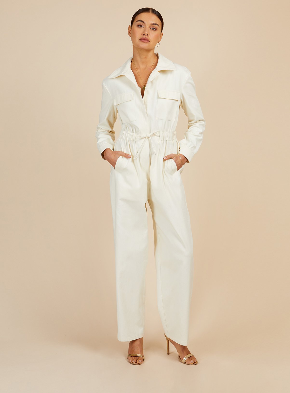 VOGUE WILLIAMS Cream Denim Jumpsuit 8 - Image 6 thumbnail