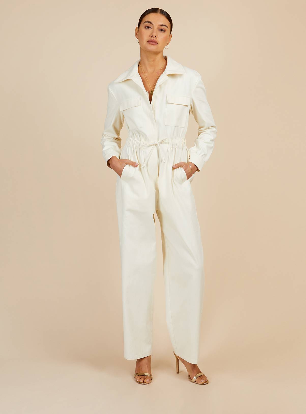 VOGUE WILLIAMS Cream Denim Jumpsuit 8 - Image 6
