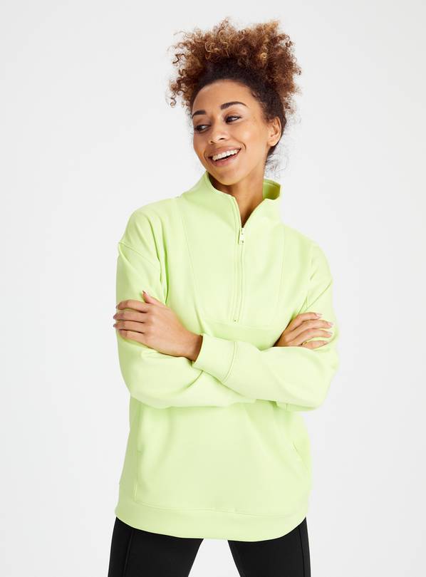 Buy Lime Green Quarter Zip Sweatshirt 10 | Hoodies and sweatshirts | Tu