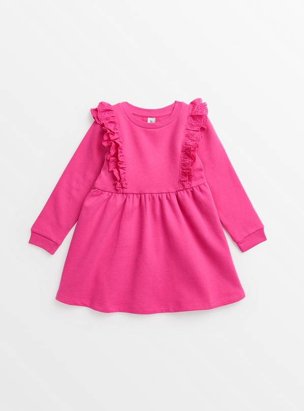 Pink Frill Sweatshirt Dress 1-1.5 years
