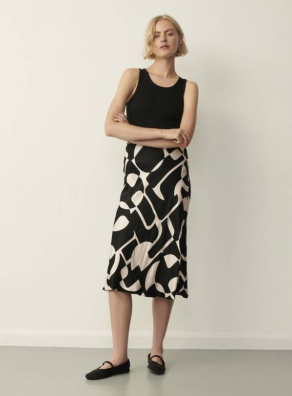 Satin Midi A-Line Skirt, Finery London
