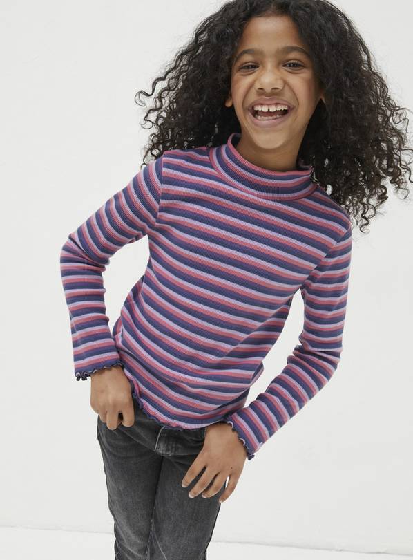 Girls on sale striped turtleneck