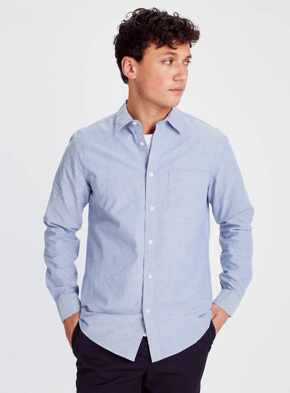 Blue Plain Oxford Shirt  XXXL