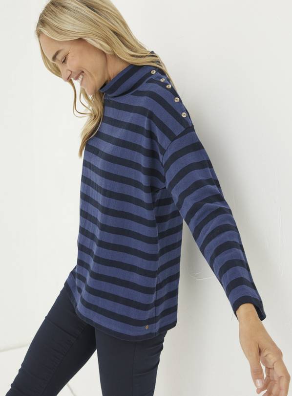 FATFACE Thayer Funnel Stripe Sweat 18