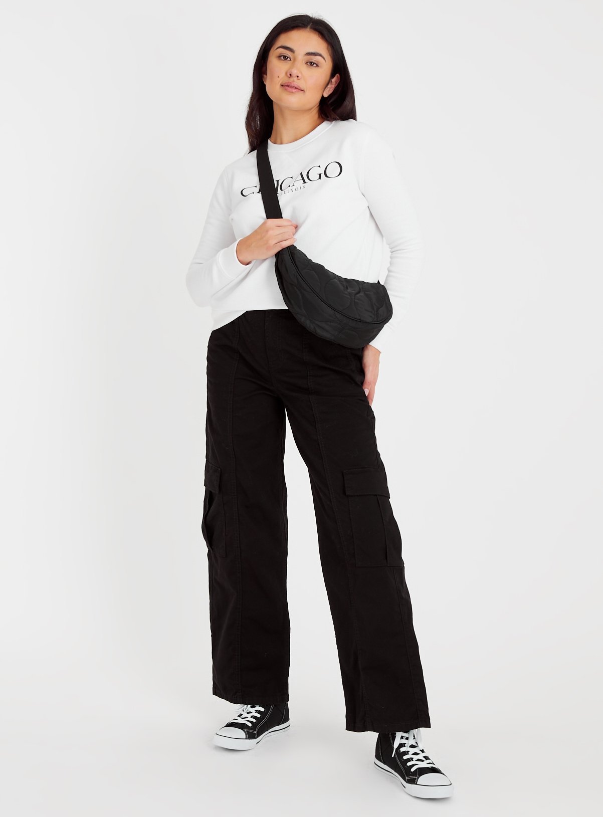 Black Straight Leg Cargo Trousers 24 - Image 2 thumbnail