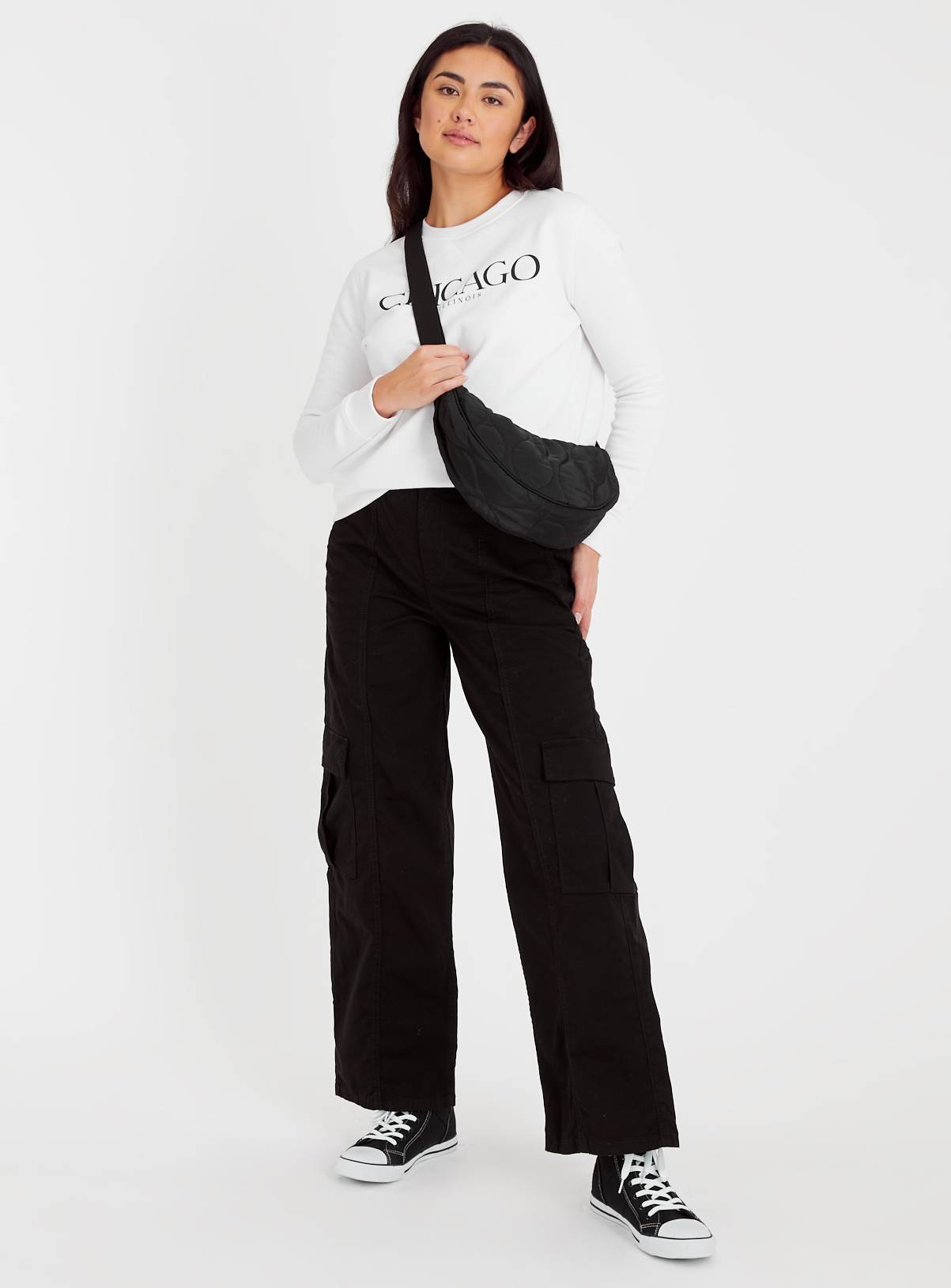Black Straight Leg Cargo Trousers 24 - Image 2