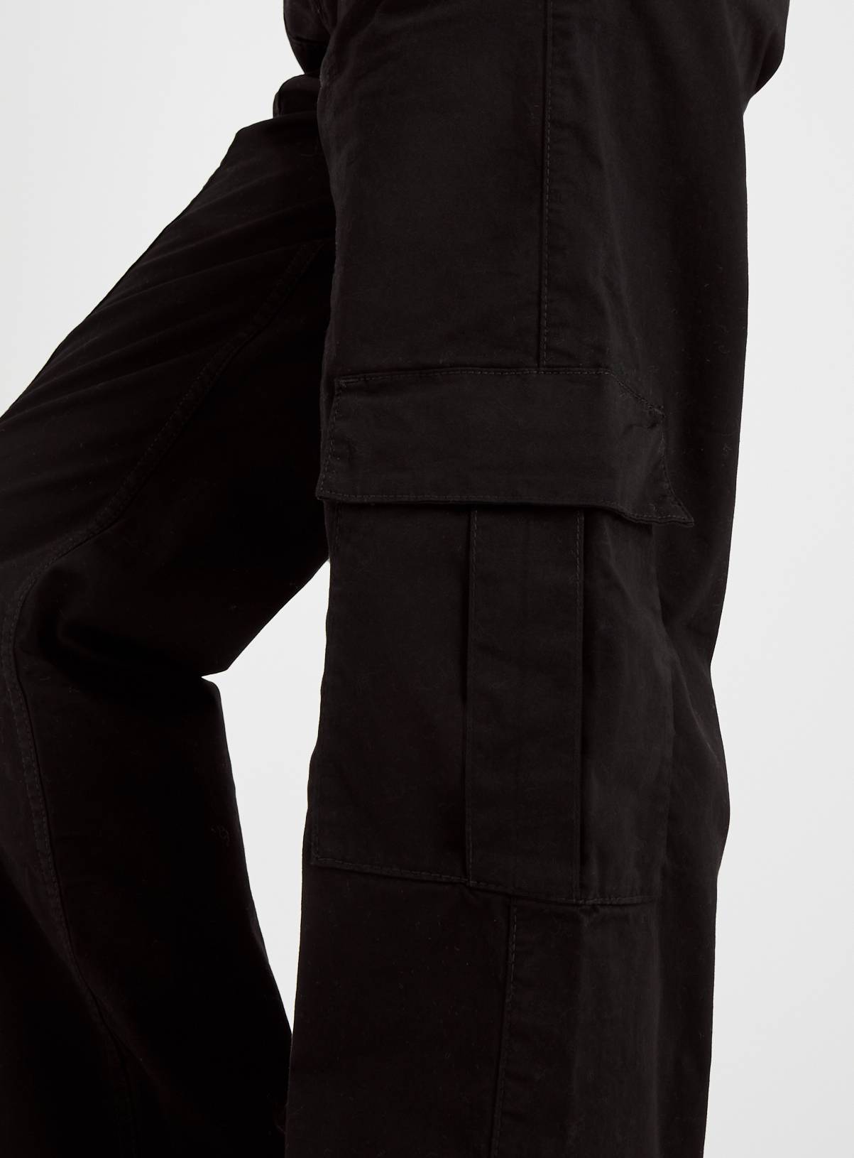 Black Straight Leg Cargo Trousers 24 - Image 3
