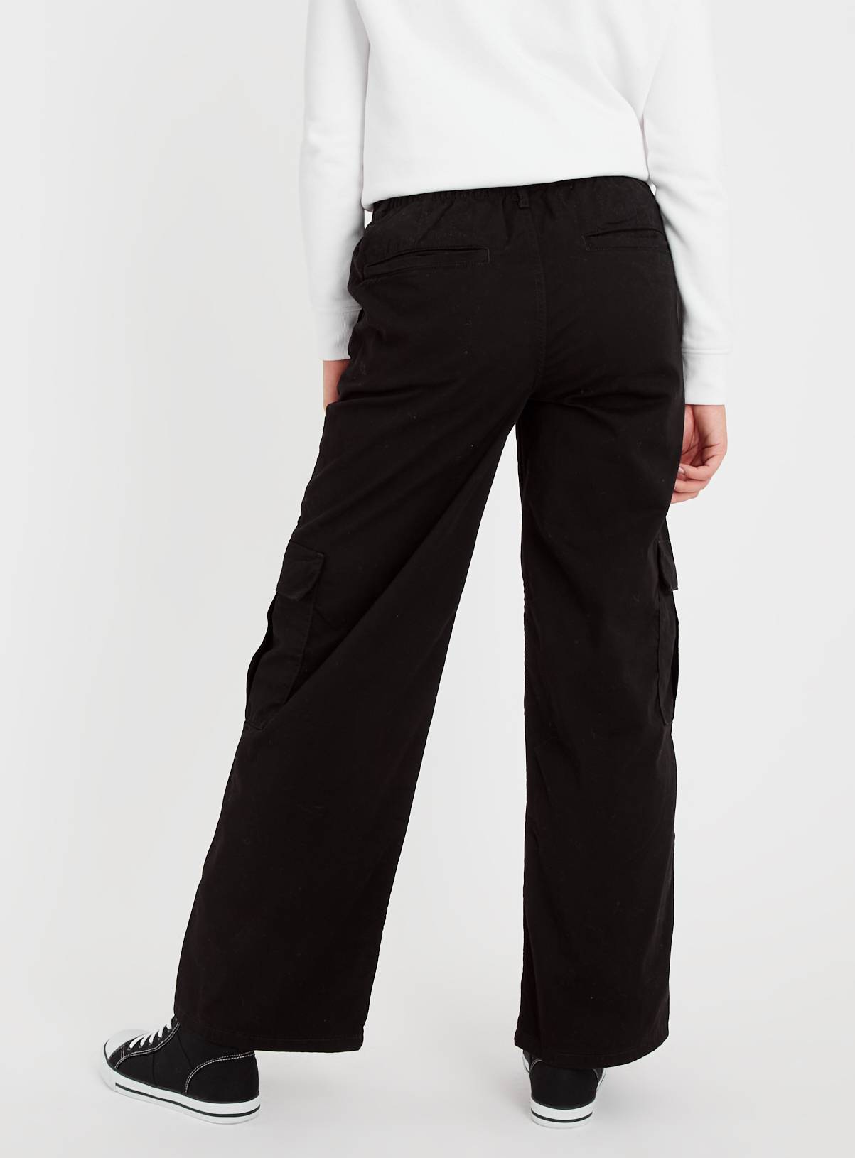 Black Straight Leg Cargo Trousers 24 - Image 4