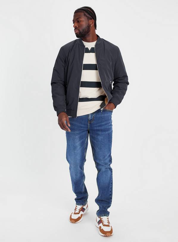 Navy bomber jacket outfit sale