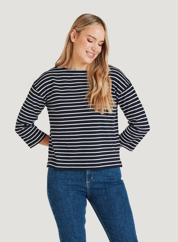 Buy THOUGHT The Fairtrade Organic Cotton Breton Top 12 | Tops | Tu