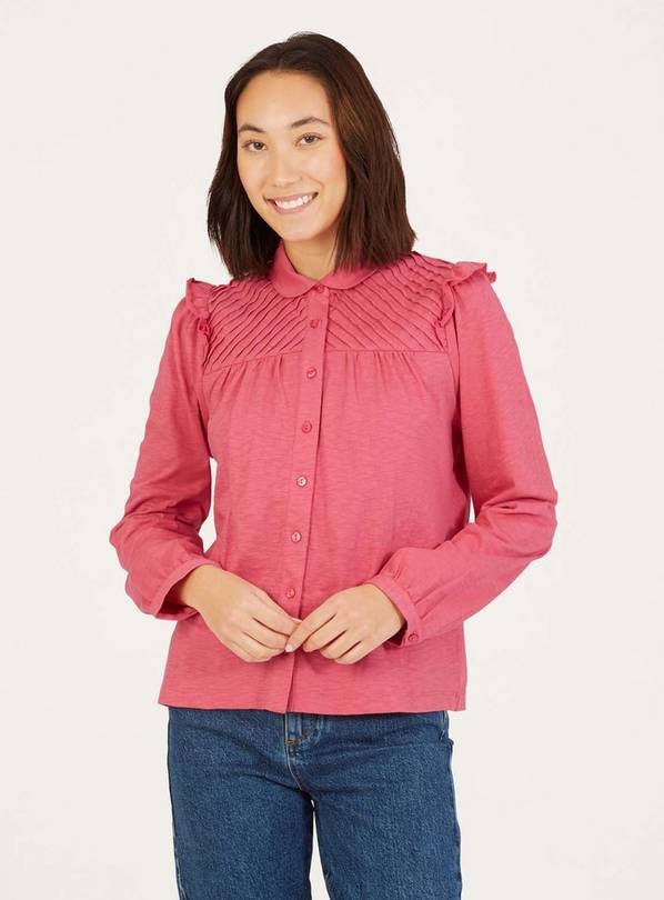 THOUGHT Beca Fairtrade Organic Cotton Pin Tuck Shirt 10