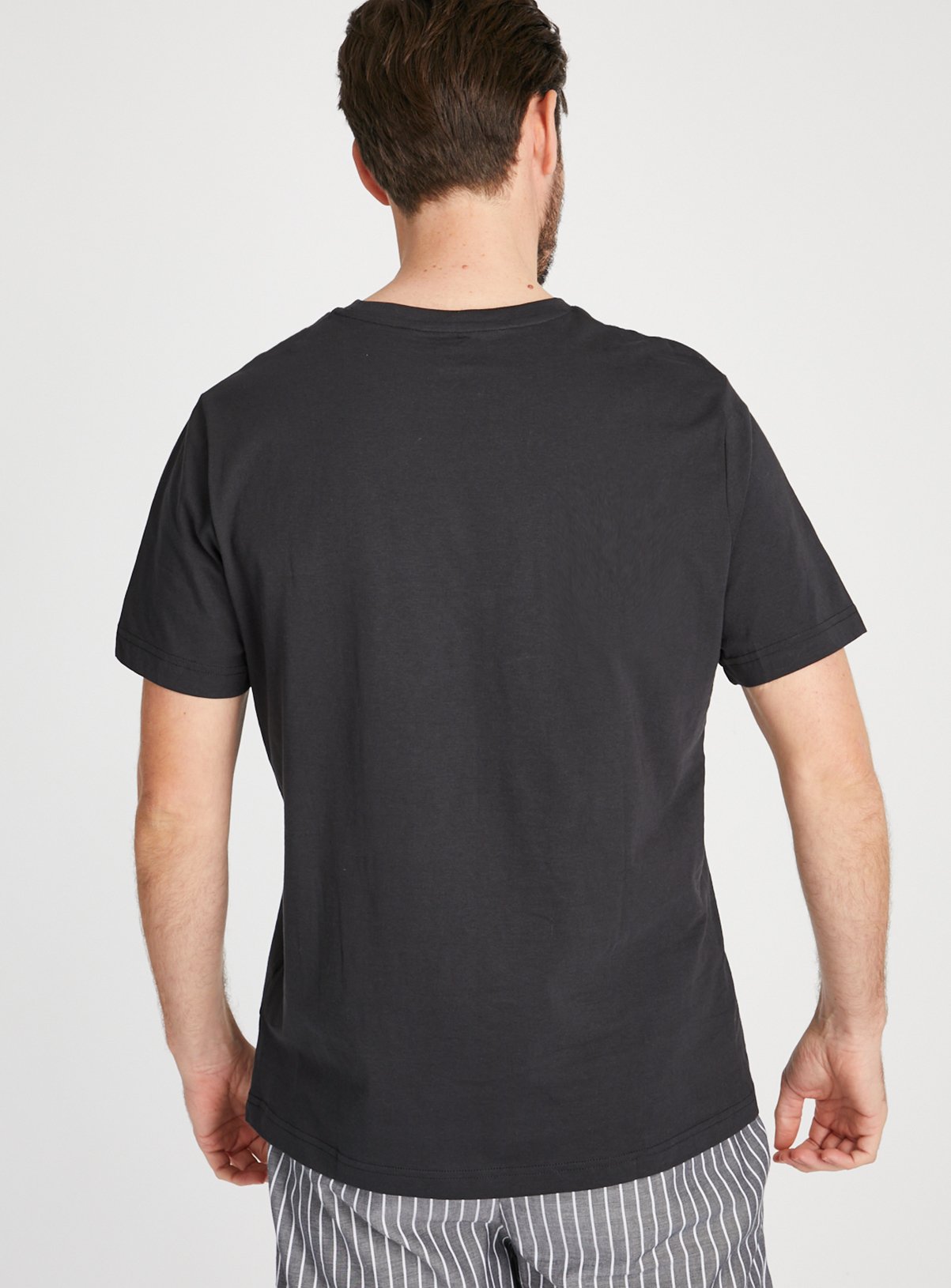 Charcoal Marl & Black Pyjama Top 2 Pack S - Image 5 thumbnail