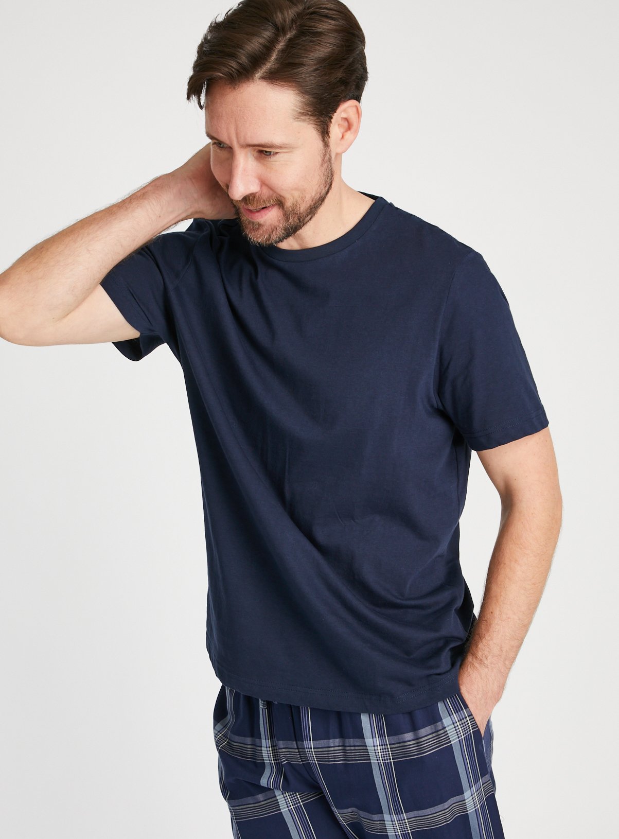 Navy & White Pyjama Top 2 Pack XL - Image 2 thumbnail