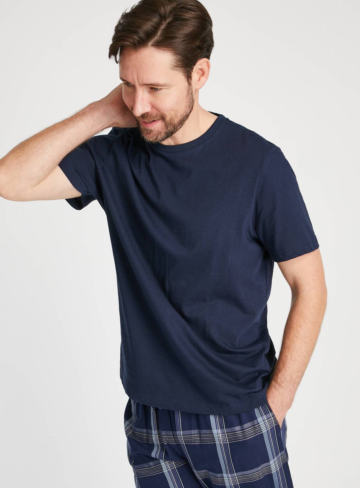 Navy & White Pyjama Top 2 Pack XL - Image 2
