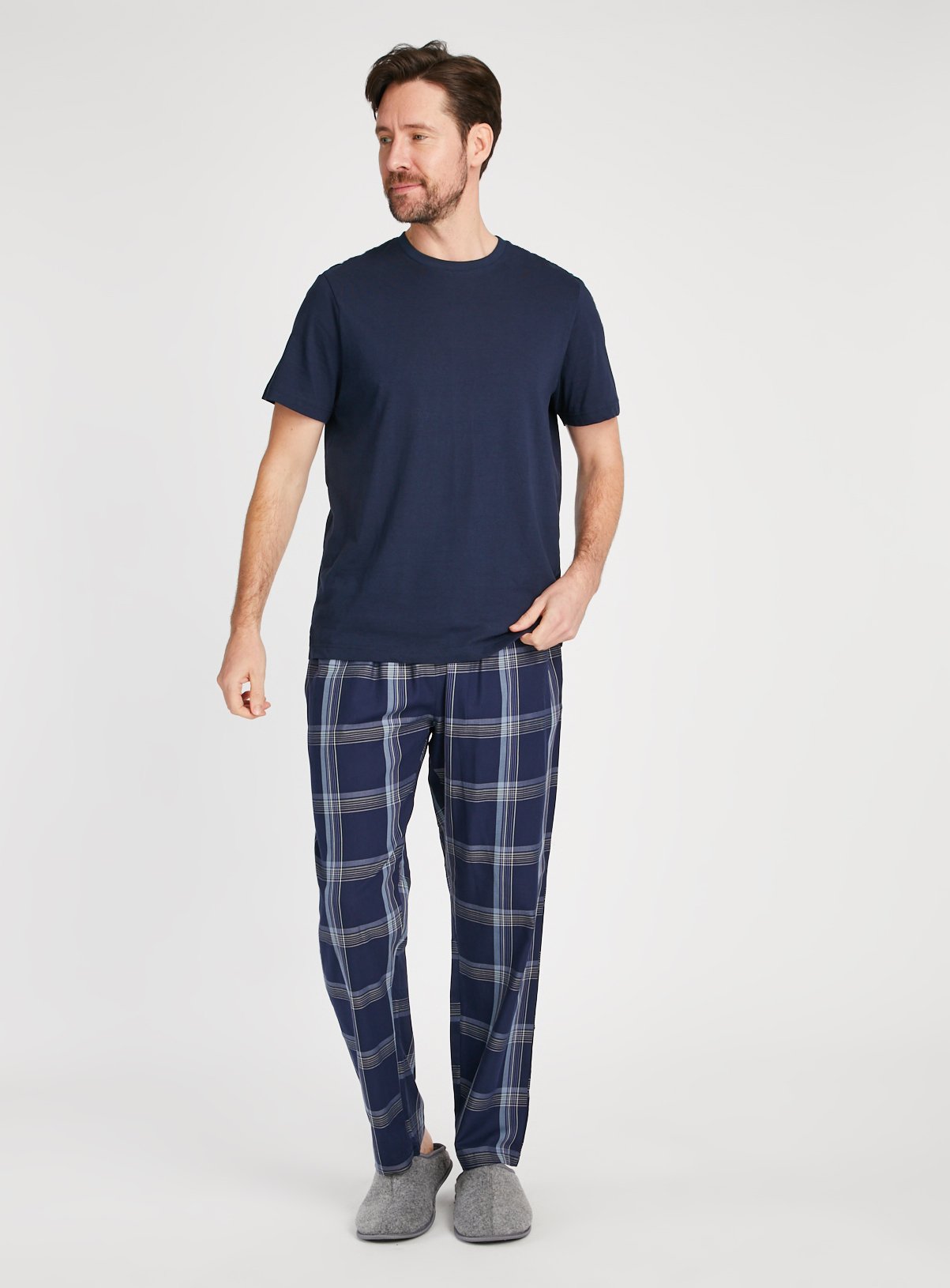 Navy & White Pyjama Top 2 Pack XL - Image 3 thumbnail