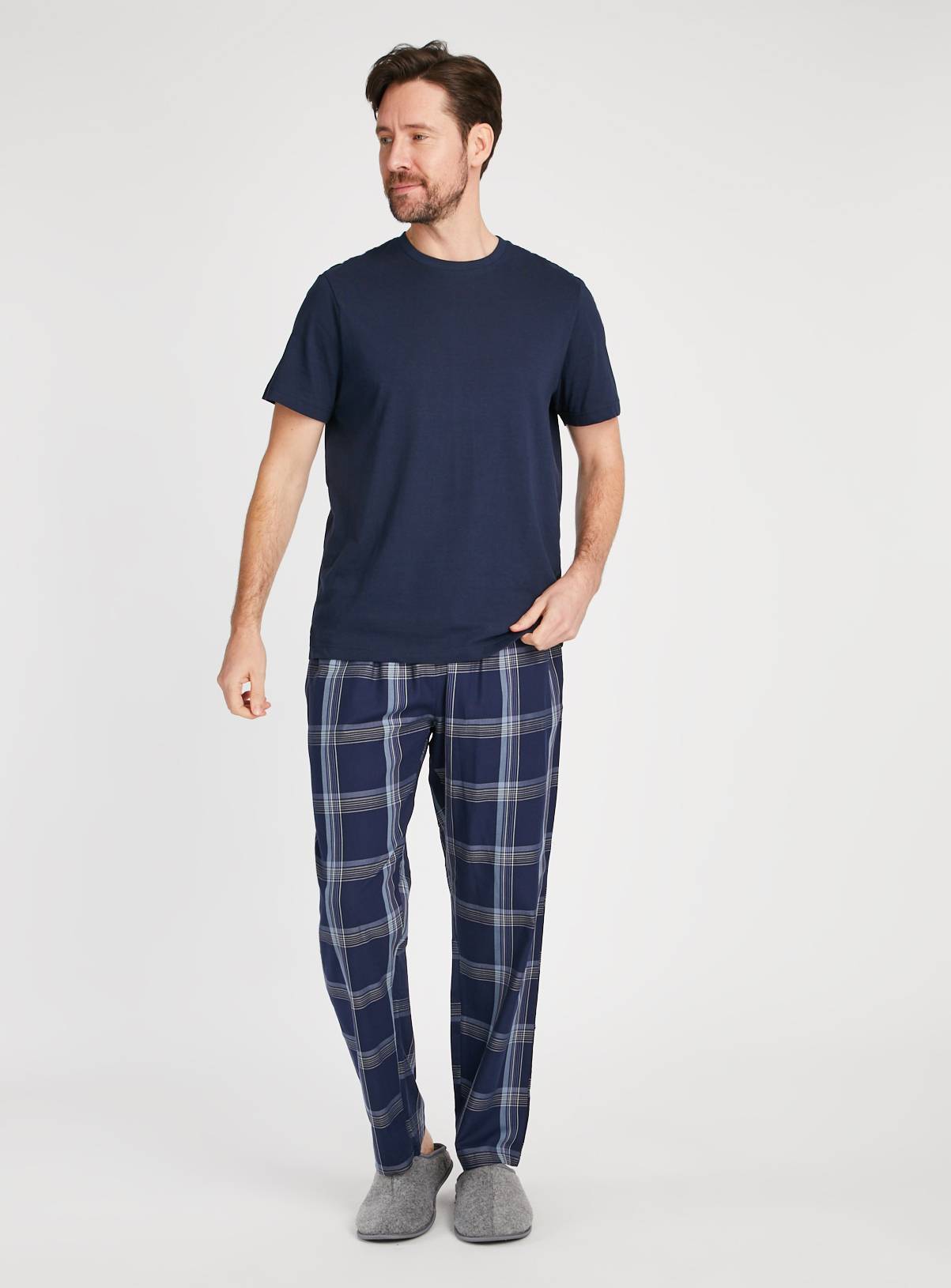 Navy & White Pyjama Top 2 Pack XL - Image 3