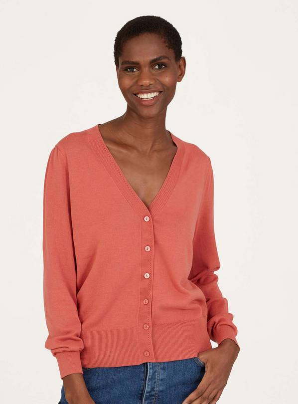 Cotton v neck cardigan sale