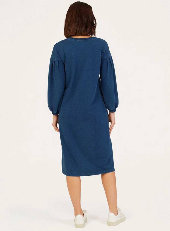 Buy THOUGHT Ioana Organic Cotton Jersey Indigo Loopback Dress 6