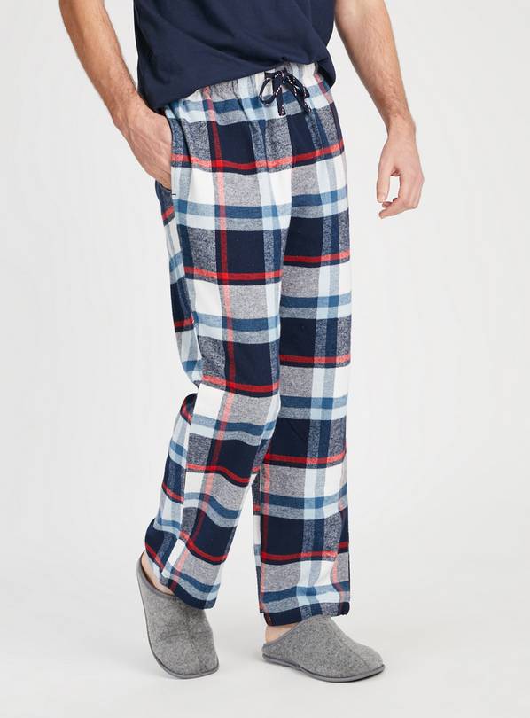 Navy & Red Check Pyjama Bottoms XL