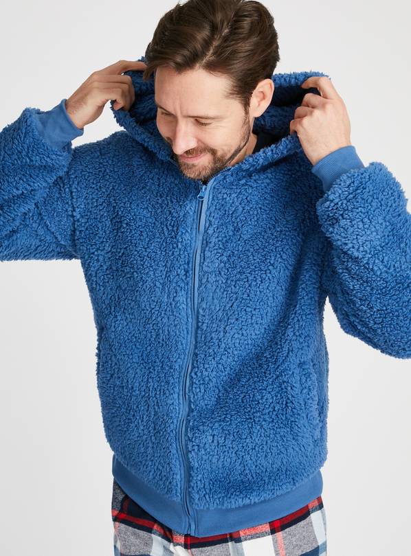 100% Recycled Teddy Hoodie - Marine Blue