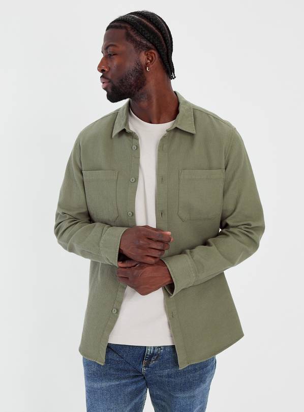 Buy Khaki Waffle Overshirt XXL | Shirts | Tu