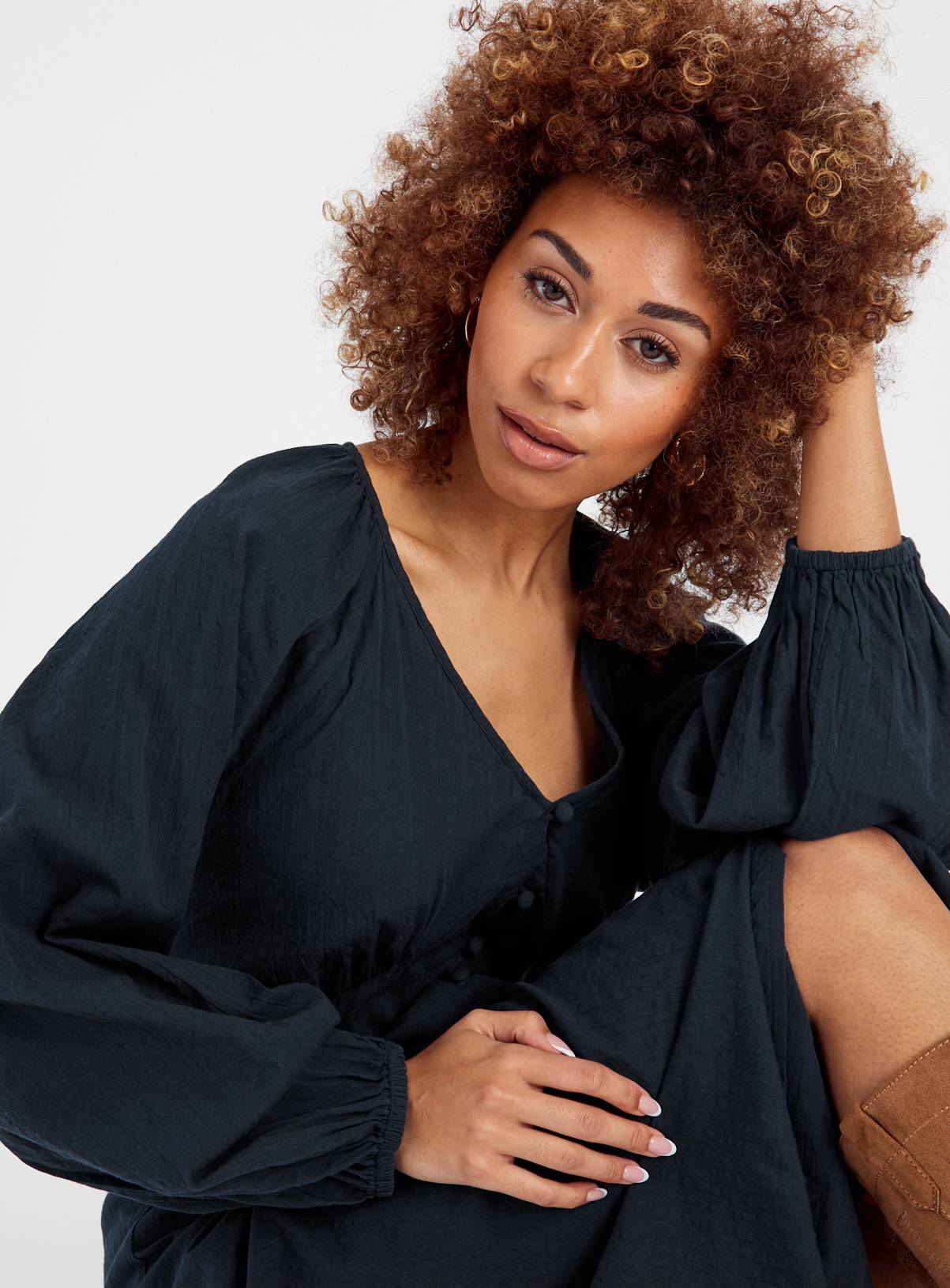 Navy Seersucker Midi Dress 26 - Image 3