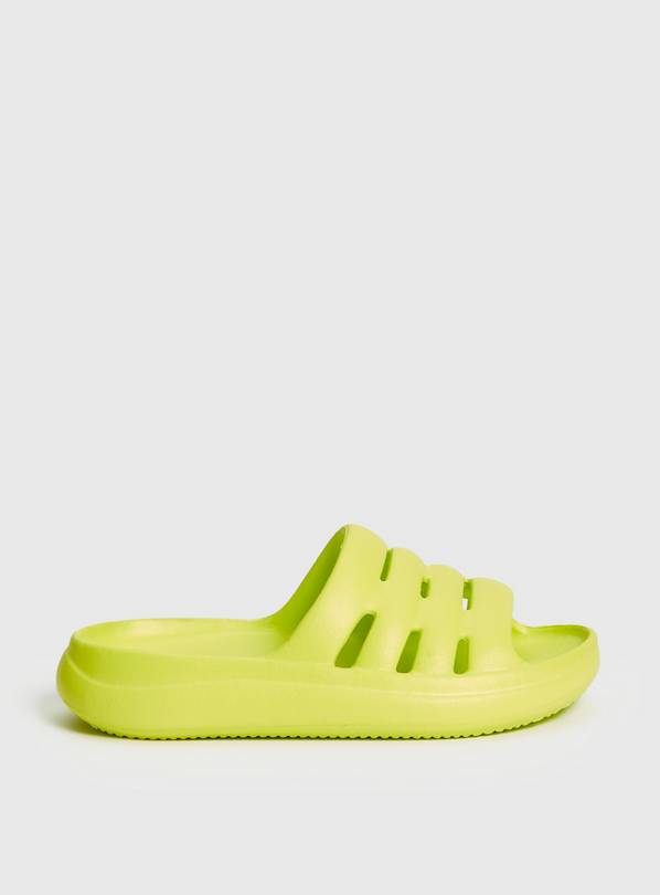 Buy Lime Green Comfort Sliders 1 2 Sandals and flip flops Argos