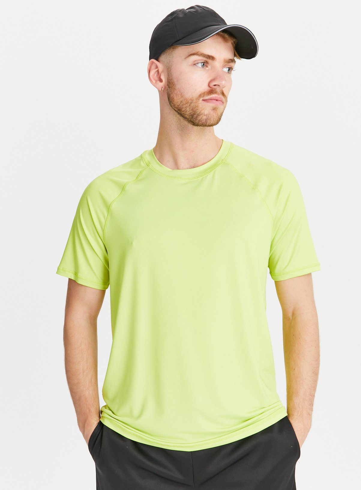 Men's Yellow Active Crew Neck T-Shirt