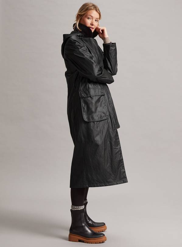 FOUR SEASONS Coated Cotton Waterproof Long Coat XS