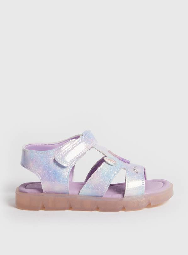 Purple Sparkle Unicorn Sandals  7 Infant