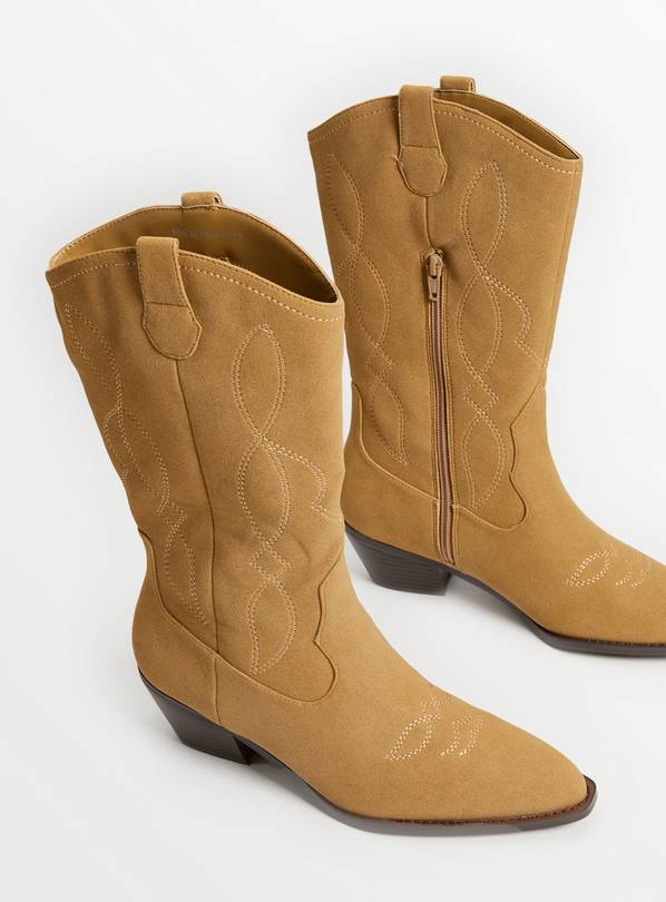 Beige hot sale calf boots