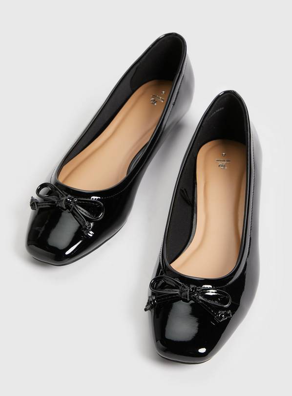 Black patent ballerina clearance pumps