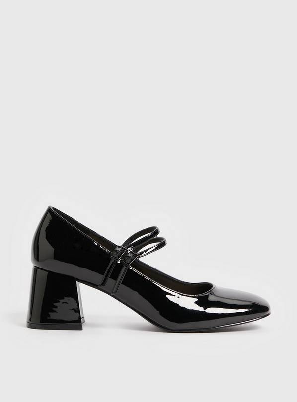 Black Patent Heeled Mary Jane Shoes 4