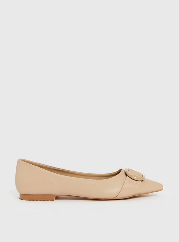 Buy Beige Buckle Detail Ballerina Pump 6 | Shoes | Tu