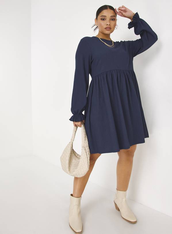 SIMPLY BE Navy Waffle Smock Dress 20