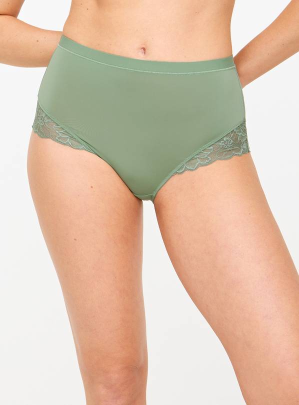 Khaki Floral Lace Full Knickers 22