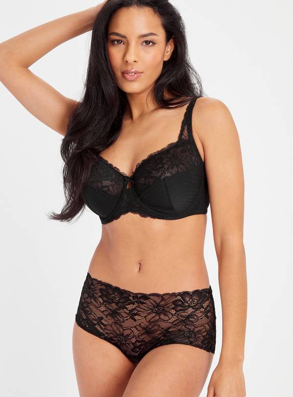 Black lace shorts knickers hotsell