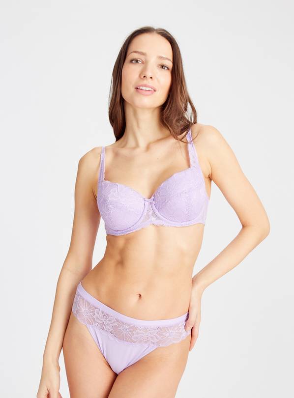 Buy Lilac Floral Lace Padded Bra 36DD, Bras