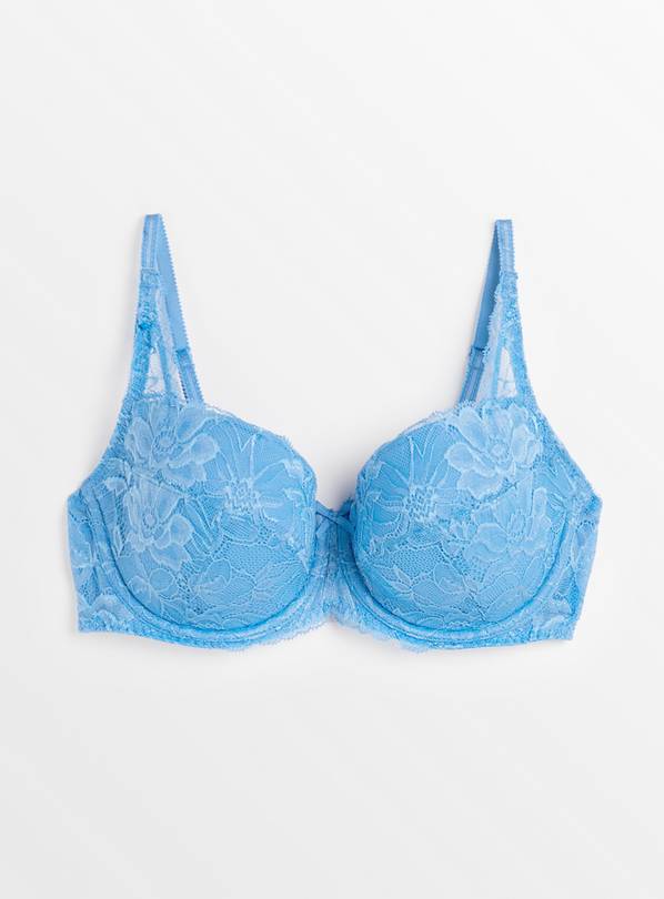 AMBRA Lingerie Bras Petites Fleurs Bra Bralette Blue