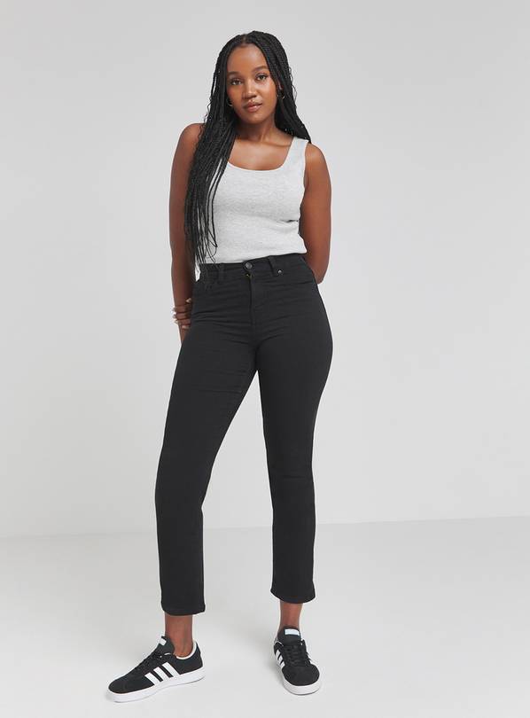 Straight leg best sale black jeans womens