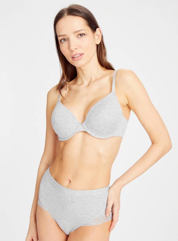 Grey Marl Padded T-Shirt Bra 38DD