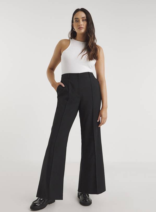 SIMPLY BE Black Wide Leg Workwear Trousers 10