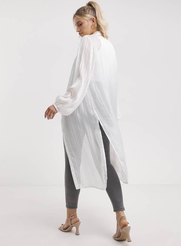 Sheer Layering Longline Shirt, Autograph