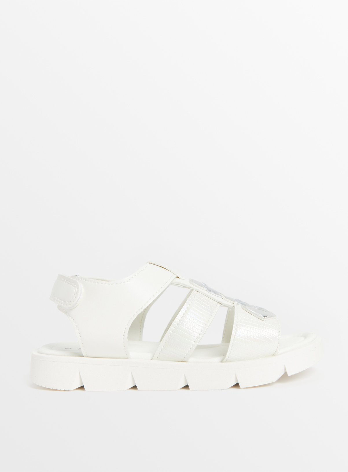 White Heart Detail Sandals 8 Infant