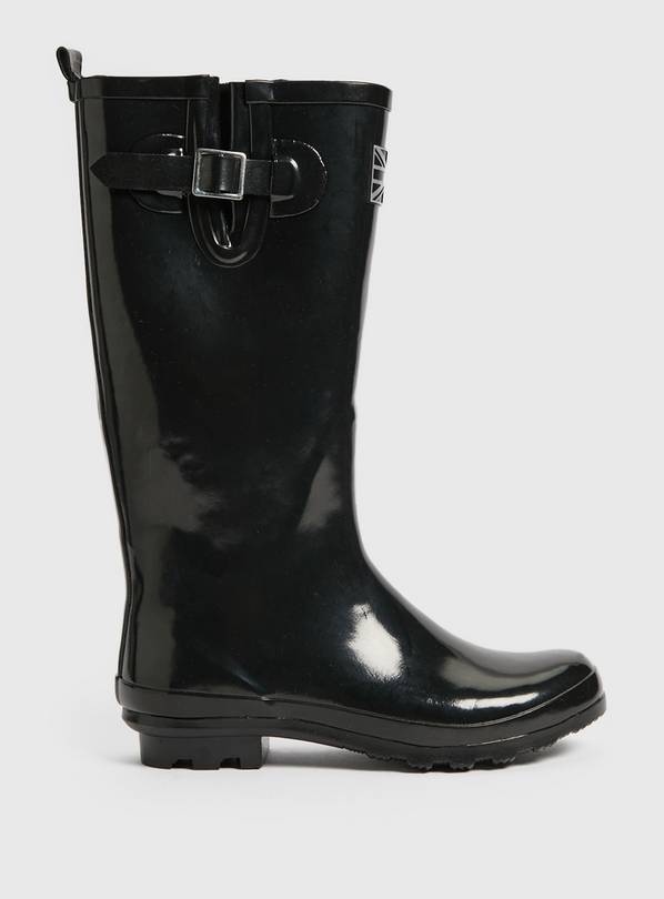 Black Gloss Wellies 7