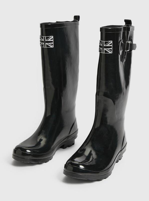 Black patent clearance wellies