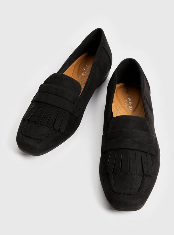 Comfy store black loafers