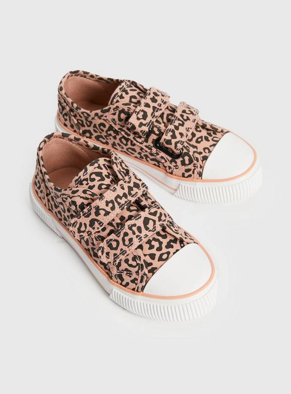 Buy Pink Leopard Print Canvas Trainers 7 Infant Trainers Tu