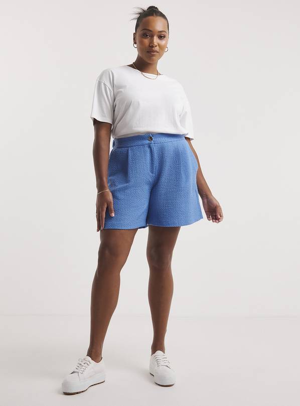 Buy SIMPLY BE Blue Tailored Boucle Shorts 10 | Shorts | Argos