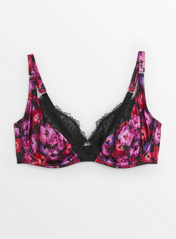 Buy Dark Pink Recycled Lace Full Cup Non Padded Bra 36G, Bras